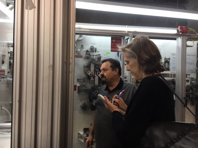 Mary Roach taking notes at LHI