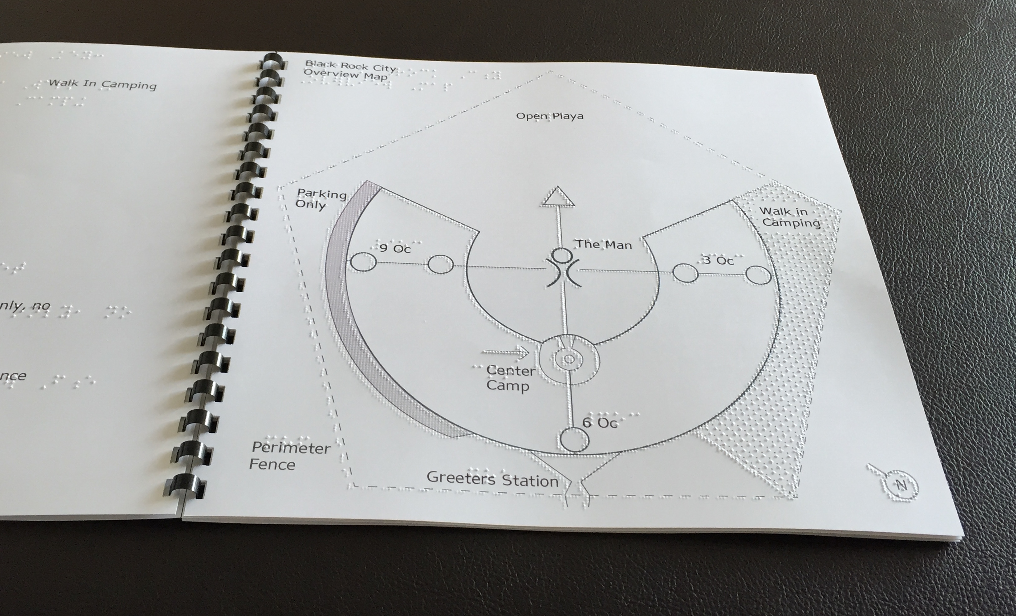 tactile map showing overview of Black Rock City