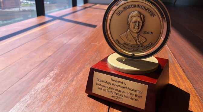 Dr. Jacob Bolotin Award will help support our new on-demand mapping software for the blind
