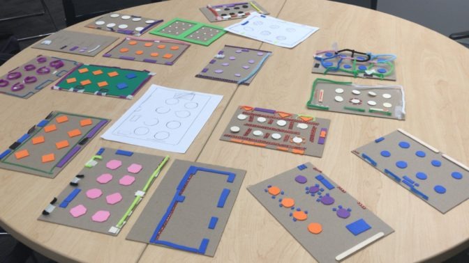 A table displaying the final tactile room layout designs.