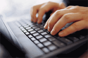 Hands on a keyboard