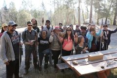 A multi-generational group of LightHouse students at a Sensing the Seasons class at Enchanted Hills Camp in 2019.