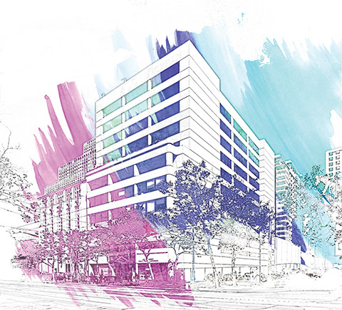 Artistic rendering of the new LightHouse Headquarters on Market Street.
