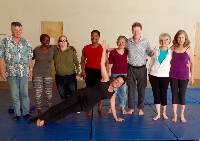 Terry Wedler and the morning yoga students complete their last class of our June Immersion session